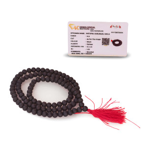 Natural Karungali Mala (Black Ebony Wood Beads) – 8MM, 108 Beads with Certificate